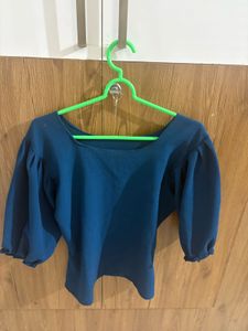 Stylish Teal Puff Sleeve Top