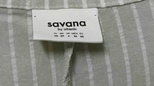SAVANA 70% COTTON Striped Waist-cinching Shirt