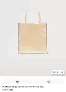 MANGO Beige Structured Sling Bag