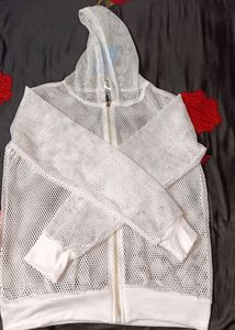 Stylist Mesh Bomber Jacket Sporty With Hoodie