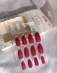 Sparkling Pink Almond Press-On Nails