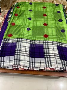 Vibrant Checkered Saree