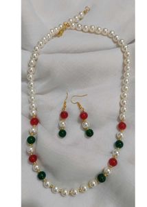 Pearl Necklace & Earring Set(Free delivery)