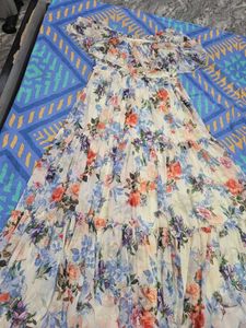 Floral Tiered Off-Shoulder Maxi Dress