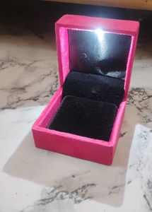 Pink Velvet Jewelry Box with Light