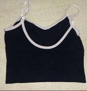 Black Sports Bra with White Trim