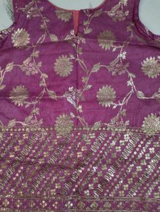 Stunning Fuchsia Brocade Short kurta