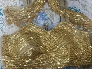 Sparkling Gold Embellished Party blouse