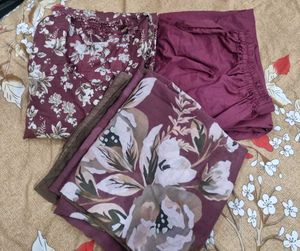 Floral suit Kurta Set with Dupatta