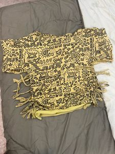 Keith Haring Print DIY fringe Top