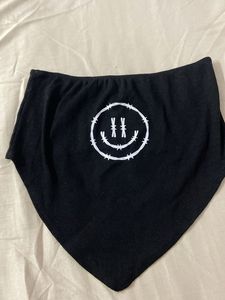Black Smiley Bandana Scarf