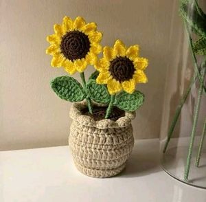 sunflower, rose Crochet flower Plants🌸
