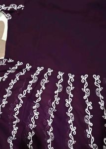 Purple colour embroidery design suit with dupatta