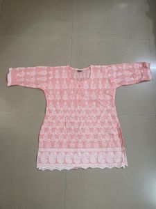 Beautiful Peach Chikankari Kurta