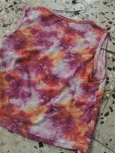 Tie-Dye Ruched Tank Top