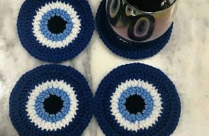 Handmade Evil Eye Coasters Set