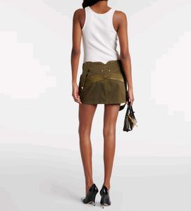 zipped cargo mini skirt