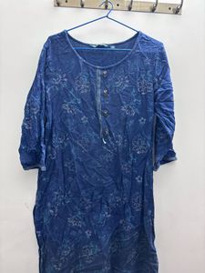 Blue Floral Print Kurta