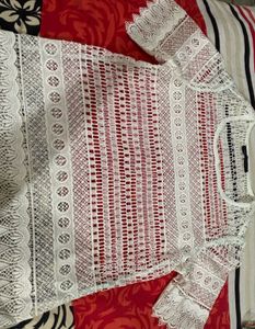 White Lace Cropped Top