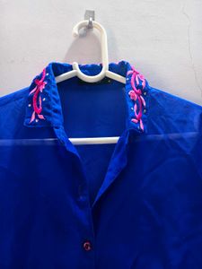 Vibrant Blue Embroidered shirt