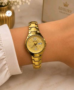 Elegant Gold Watch with Diamonds