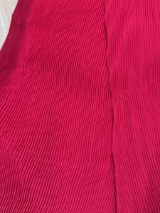 Vibrant Red Pleated Saree
