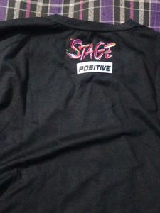 Black "Life is a Stage" Graphic T-Shirt