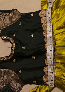 Beautiful Green &amp; black south indian frock/  Ethni