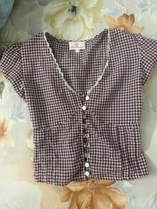 Chic Gingham Button-Up Top