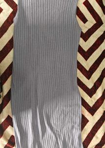 Lavender Sleeveless Ribbed Knit Midi Dress