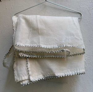 Elegant Dupatta with Silver Trim
