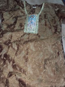 Beautiful Brown Embroidered Kurta