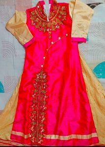 Long Gown With Heavy Embroidery For Kids Girls