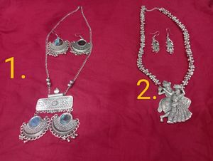 silver oxidise beautiful jewellery set(Pack-1)