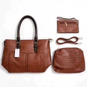 Chic Black Croc-Embossed Tote Bag