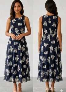 Floral Print Sleeveless Maxi Dress