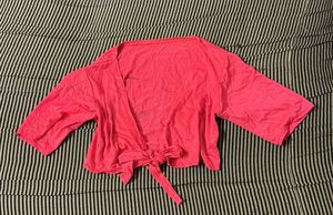 Hot Pink Tie-Front Kimono Top