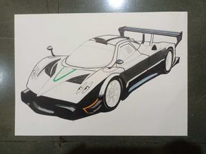 Pagani Zonda Car Drawing