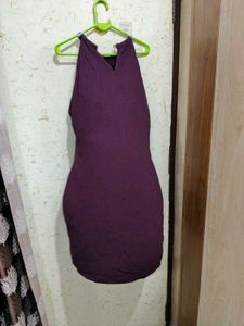 Burgundy Halter Neck party Dress