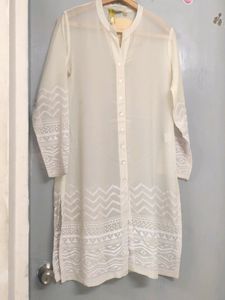 White Cream Transparent Kurta Branded Large Size