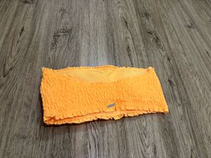 Orange Smocked Tube Top