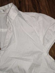 Chic White Short Sleeve Button-Up Blouse