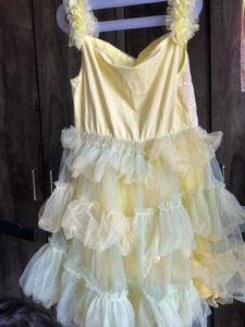 Chic Yellow Ruffled Party Dress