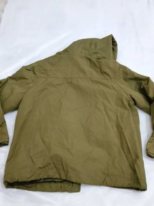 Stylish Olive Green double layer Hooded Jacket