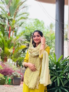 ✨ Elegant Lime Green Kurta Set with Dupatta