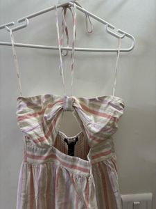 FOREVER Striped Halter Neck Maxi Dress