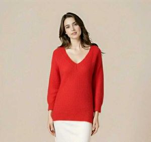 Red V-Neck Sweater