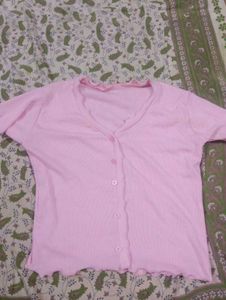pink crop top