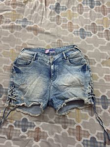 Y2k Acid Wash Denim Shorts