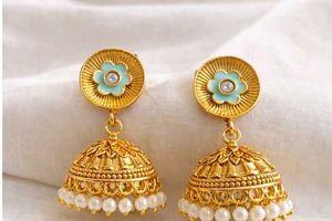 Stunning Gold Jhumka Earrings with Pearls